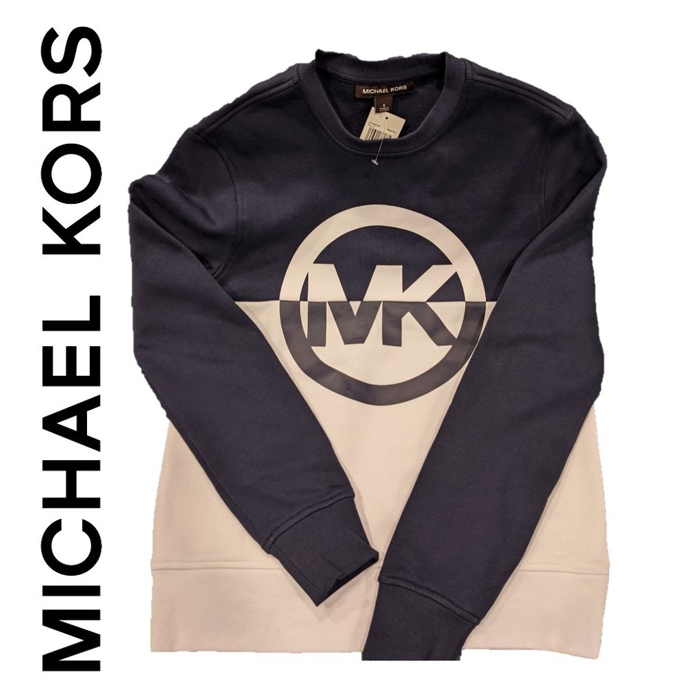 🆕🔥🍂 Michael Kors Men's Crewneck Sweater, S, Blue/White